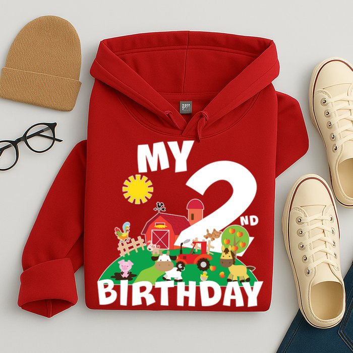 2 Year Old Farm My 2nd Birthday Hoodie