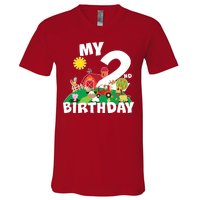 2 Year Old Farm My 2nd Birthday V-Neck T-Shirt