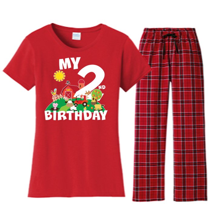 2 Year Old Farm My 2nd Birthday Women's Flannel Pajama Set