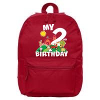 2 Year Old Farm My 2nd Birthday 16 in Basic Backpack
