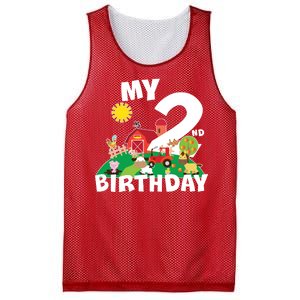 2 Year Old Farm My 2nd Birthday Mesh Reversible Basketball Jersey Tank