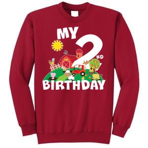 2 Year Old Farm My 2nd Birthday Tall Sweatshirt