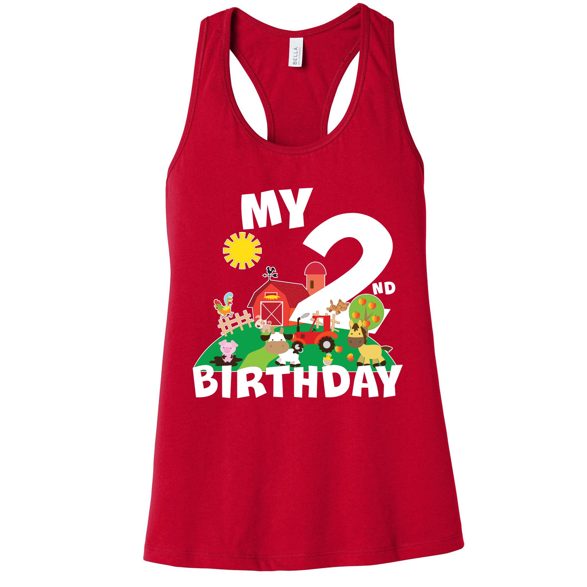2 Year Old Farm My 2nd Birthday Womens Tank Top