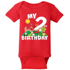 2 Year Old Farm My 2nd Birthday Baby Bodysuit