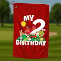 2 Year Old Farm My 2nd Birthday Golf Towel