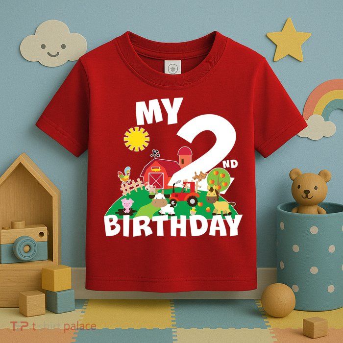 2 Year Old Farm My 2nd Birthday Toddler T-Shirt