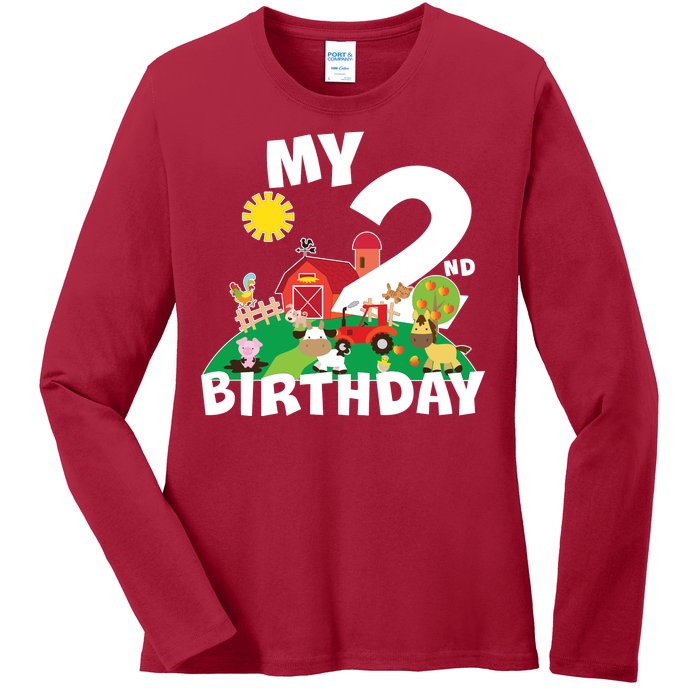 2 Year Old Farm My 2nd Birthday Ladies Long Sleeve Shirt