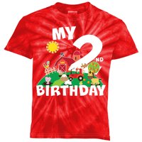 2 Year Old Farm My 2nd Birthday Kids Tie-Dye T-Shirt