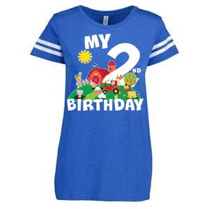 2 Year Old Farm My 2nd Birthday Enza Ladies Jersey Football T-Shirt