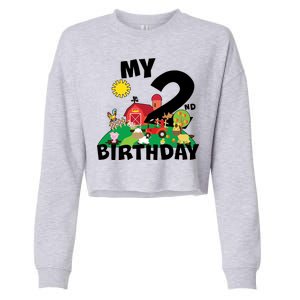 2 Year Old Farm My 2nd Birthday Cropped Pullover Crew