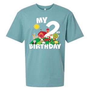 2 Year Old Farm My 2nd Birthday Sueded Cloud Jersey T-Shirt