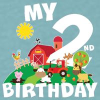 2 Year Old Farm My 2nd Birthday Sueded Cloud Jersey T-Shirt