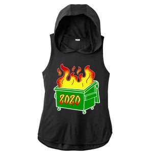 2020 Dumpster Fire Funny Disaster Ladies PosiCharge Tri-Blend Wicking Draft Hoodie Tank