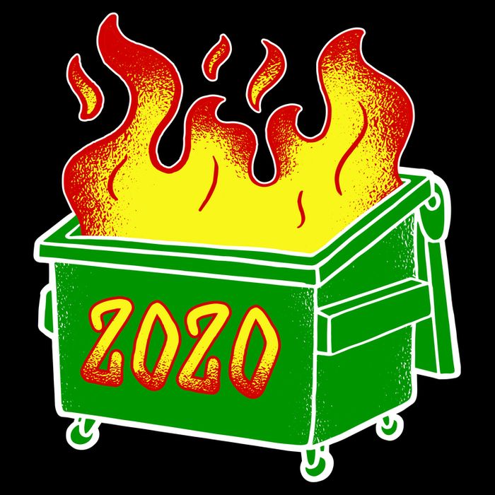 2020 Dumpster Fire Funny Disaster Stripe Pom Pom Beanie