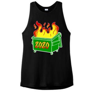 2020 Dumpster Fire Funny Disaster Ladies PosiCharge Tri-Blend Wicking Tank