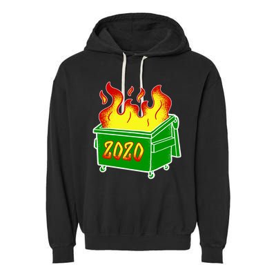 2020 Dumpster Fire Funny Disaster Garment-Dyed Fleece Hoodie
