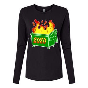 2020 Dumpster Fire Funny Disaster Womens Cotton Relaxed Long Sleeve T-Shirt