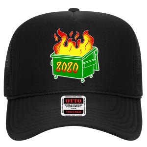 2020 Dumpster Fire Funny Disaster High Crown Mesh Back Trucker Hat