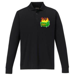 2020 Dumpster Fire Funny Disaster Performance Long Sleeve Polo