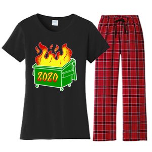 2020 Dumpster Fire Funny Disaster Women's Flannel Pajama Set