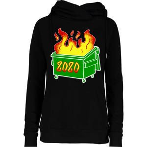 2020 Dumpster Fire Funny Disaster Womens Funnel Neck Pullover Hood