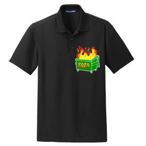 2020 Dumpster Fire Funny Disaster Dry Zone Grid Polo