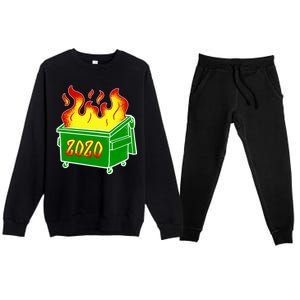 2020 Dumpster Fire Funny Disaster Premium Crewneck Sweatsuit Set