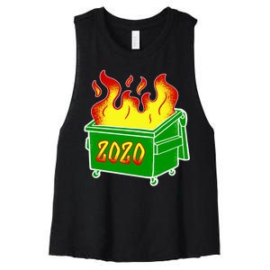 2020 Dumpster Fire Funny Disaster Women's Racerback Cropped Tank