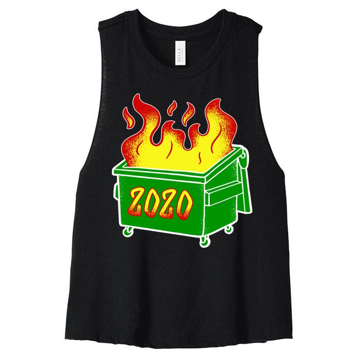 2020 Dumpster Fire Funny Disaster Women's Racerback Cropped Tank