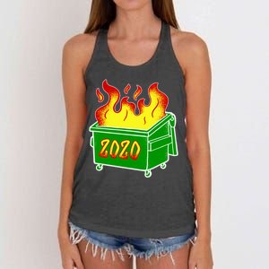 2020 Dumpster Fire Funny Disaster Women's Knotted Racerback Tank