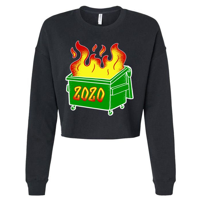 2020 Dumpster Fire Funny Disaster Cropped Pullover Crew