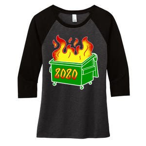 2020 Dumpster Fire Funny Disaster Women's Tri-Blend 3/4-Sleeve Raglan Shirt