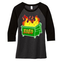 2020 Dumpster Fire Funny Disaster Women's Tri-Blend 3/4-Sleeve Raglan Shirt