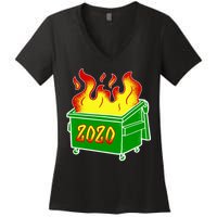 2020 Dumpster Fire Funny Disaster Women's V-Neck T-Shirt