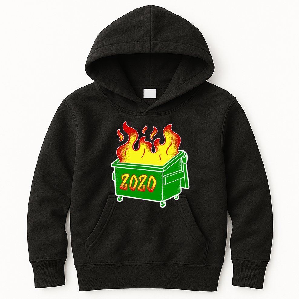 2020 Dumpster Fire Funny Disaster Kids Hoodie