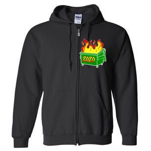 2020 Dumpster Fire Funny Disaster Full Zip Hoodie