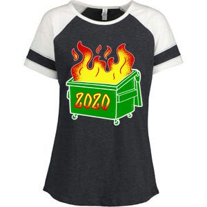 2020 Dumpster Fire Funny Disaster Enza Ladies Jersey Colorblock Tee