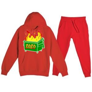 2020 Dumpster Fire Funny Disaster Premium Hooded Sweatsuit Set