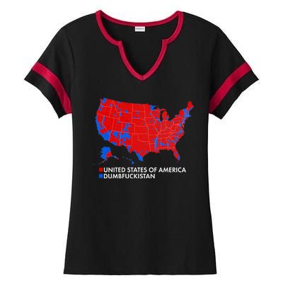 2020 Election Electoral Map Pro Trump Ladies Halftime Notch Neck Tee