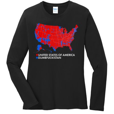 2020 Election Electoral Map Pro Trump Ladies Long Sleeve Shirt