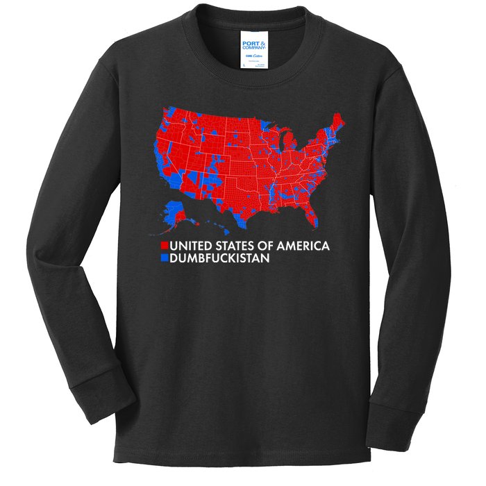 2020 Election Electoral Map Pro Trump Kids Long Sleeve Shirt