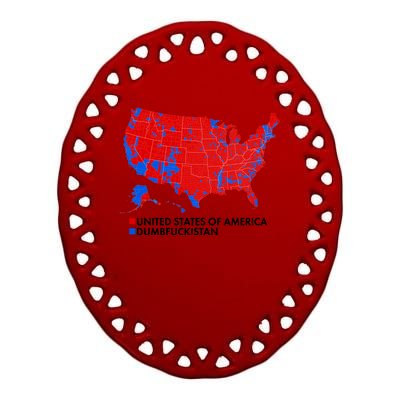 2020 Election Electoral Map Pro Trump Ceramic Oval Ornament