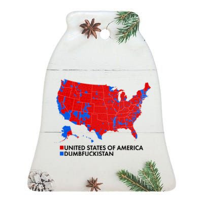 2020 Election Electoral Map Pro Trump Ceramic Bell Ornament