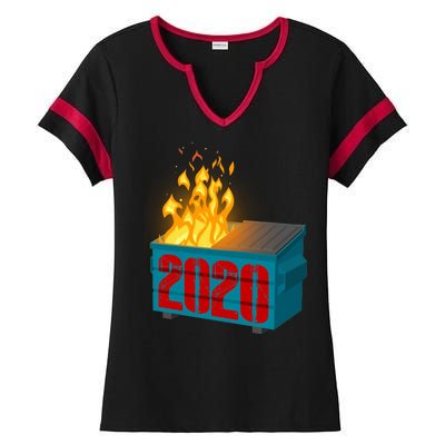 2020 Sucks A Dumpster Fire Ladies Halftime Notch Neck Tee