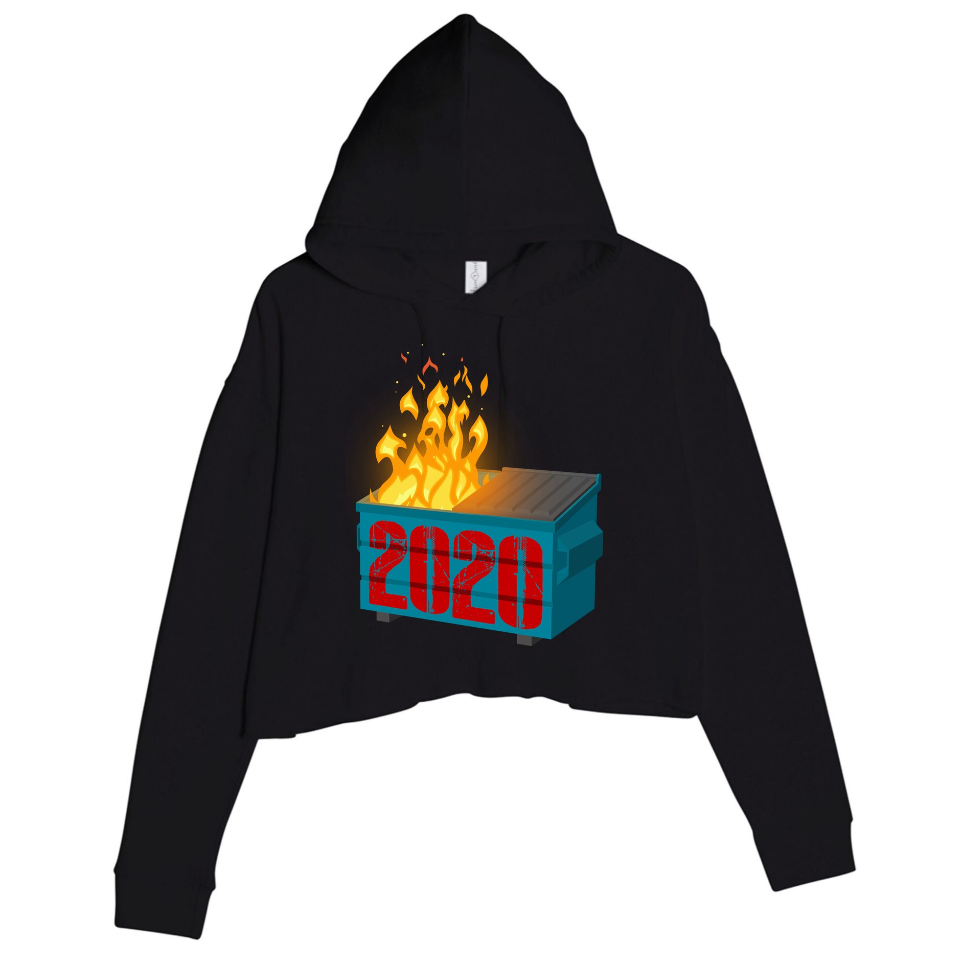 2020 Sucks A Dumpster Fire Crop Fleece Hoodie