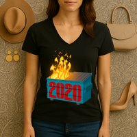 2020 Sucks A Dumpster Fire Women's V-Neck T-Shirt