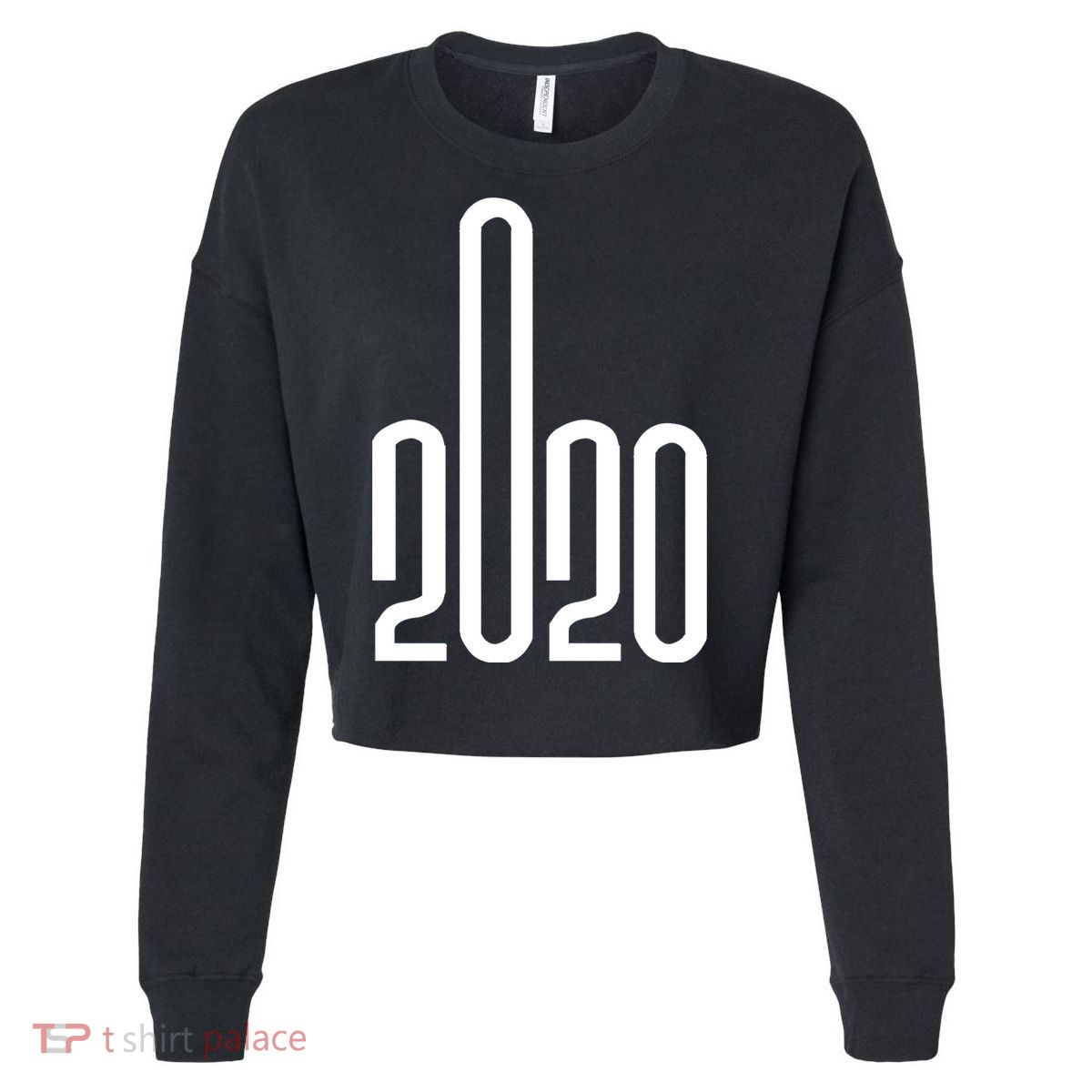 2020 Sucks Middle Finger Cropped Pullover Crew