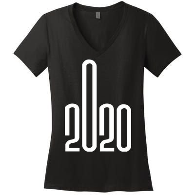 2020 Sucks Middle Finger Women's V-Neck T-Shirt