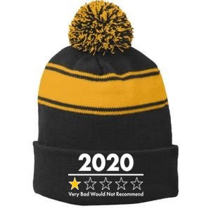 2020 Sucks One Star Rating Very Bad Stripe Pom Pom Beanie