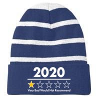 2020 Sucks One Star Rating Very Bad Striped Beanie with Solid Band